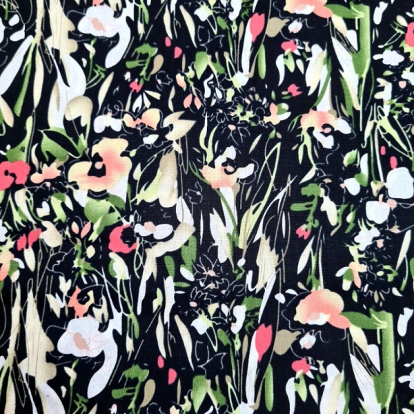 Floral Cotton Poplin - Abstract Flowers Design 2